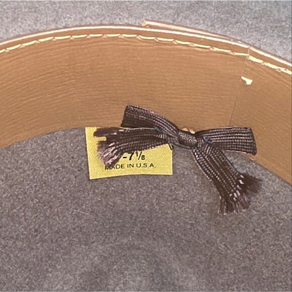 Vtg Wool Brown/Gray Fedora Hat 7 1/8 USA Made Pedigree Fifth Ave New York - Picture 4 of 12